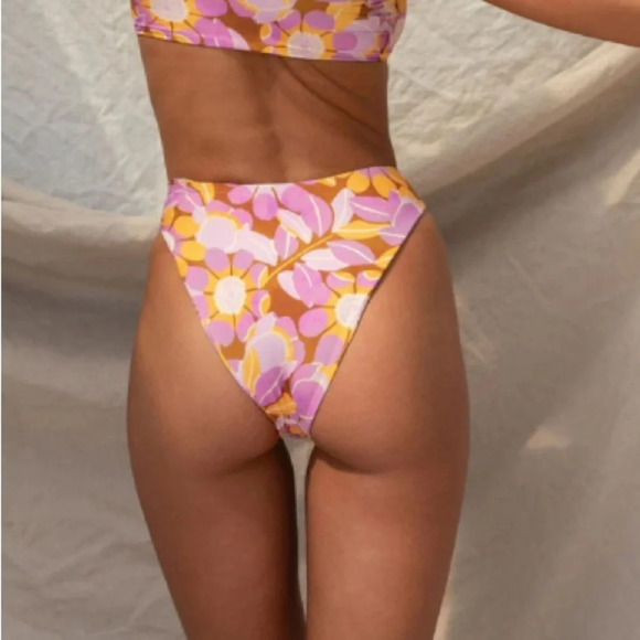 New! Stone Fox Swim sumatra bikini bottoms retro bloom nwt 28973 - Picture 4 of 5